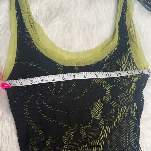 Jean Paul Gaultier Black and Green stretch mesh Tank Top S - Picture 8 of 9